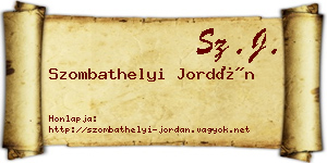 Szombathelyi Jordán névjegykártya